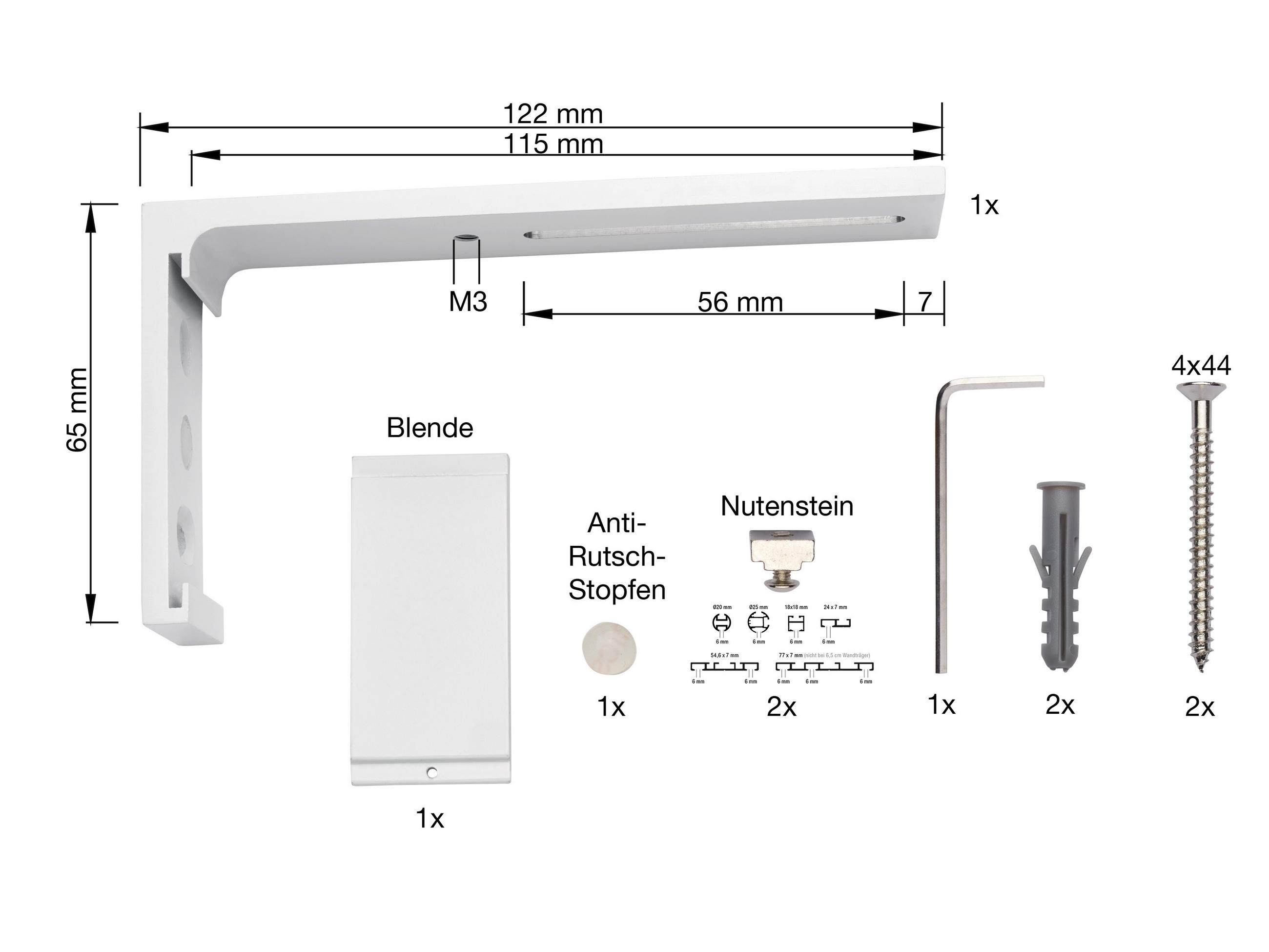 TRÄGER  - Weiß, Basics, Metall (12/2/2cm) - Homeware