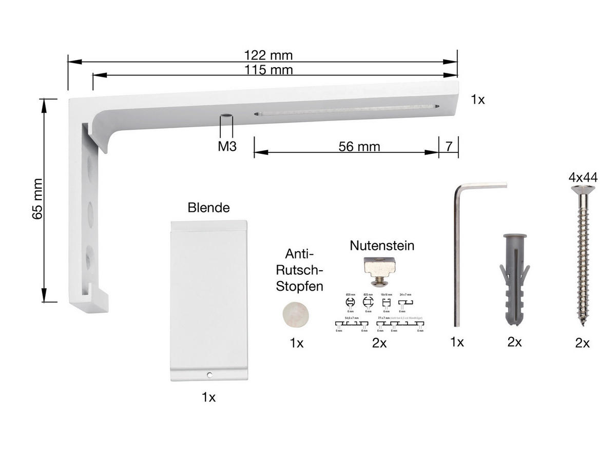 TRÄGER  - Weiß, Basics, Metall (12/2/2cm) - Homeware