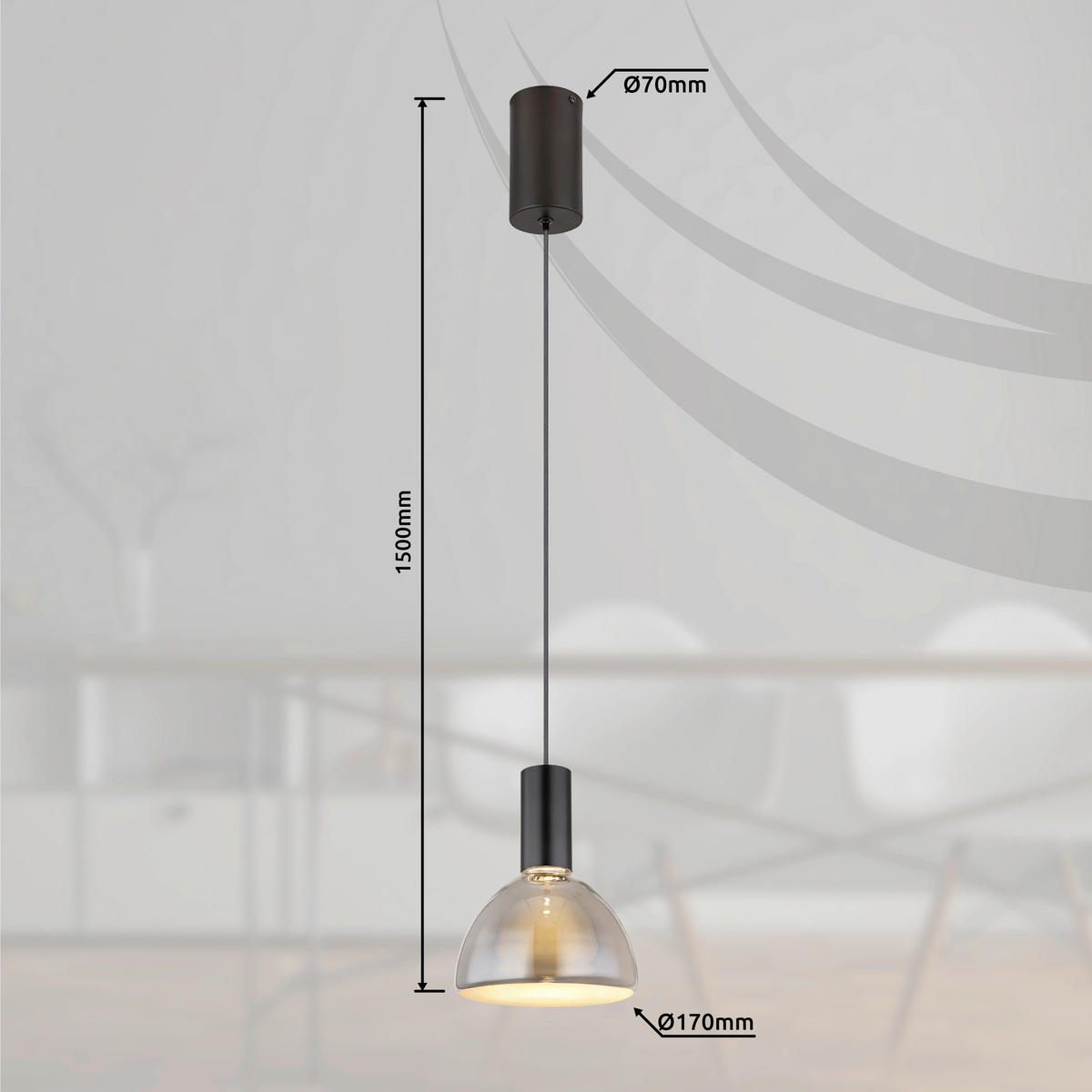 ZÁVĚSNÉ LED SVÍTIDLO, 42/150 cm  - Design (42/150cm) - Globo