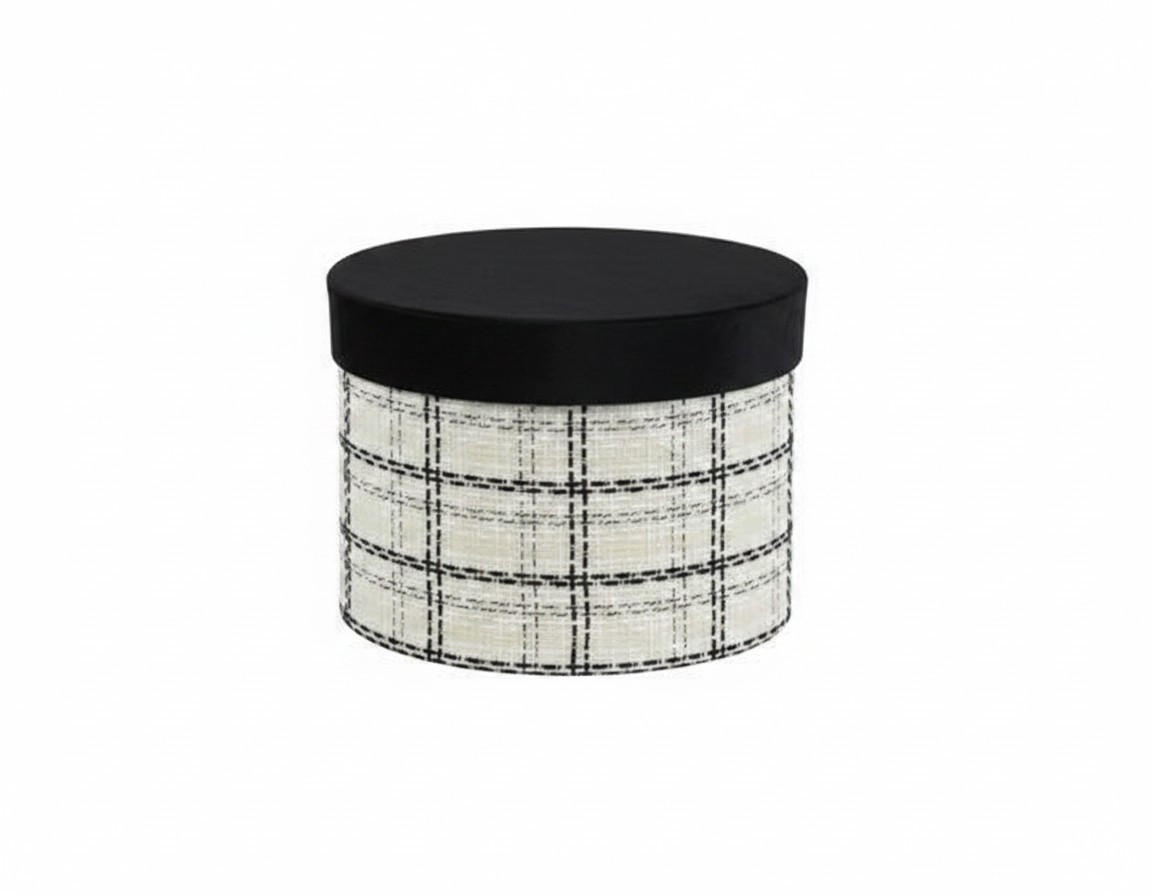 AUFBEWAHRUNGSBOX  - Schwarz/Weiß, LIFESTYLE, Naturmaterialien (21.5/14cm)