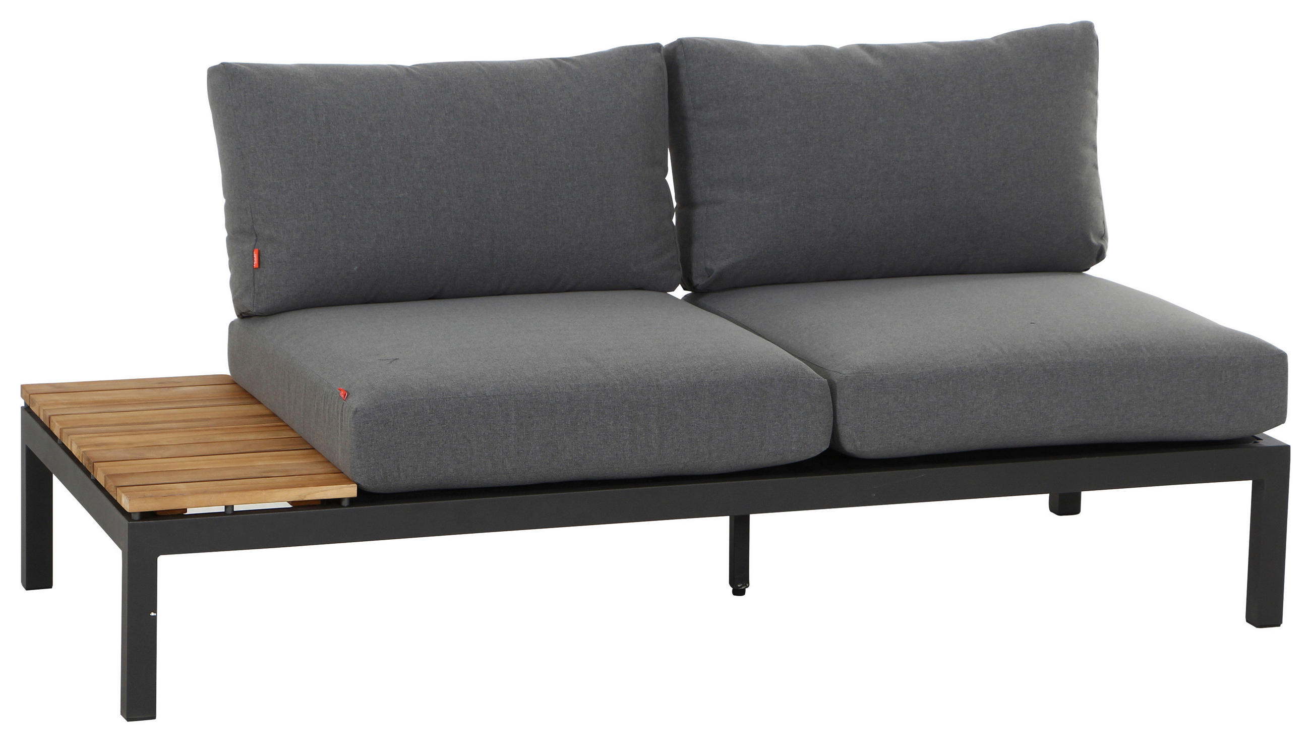 LOUNGESOFA 172/70/84 cm Teakholz Aluminium  - Anthrazit/Grau, MODERN, Holz/Textil (172/70/84cm) - Siena Garden