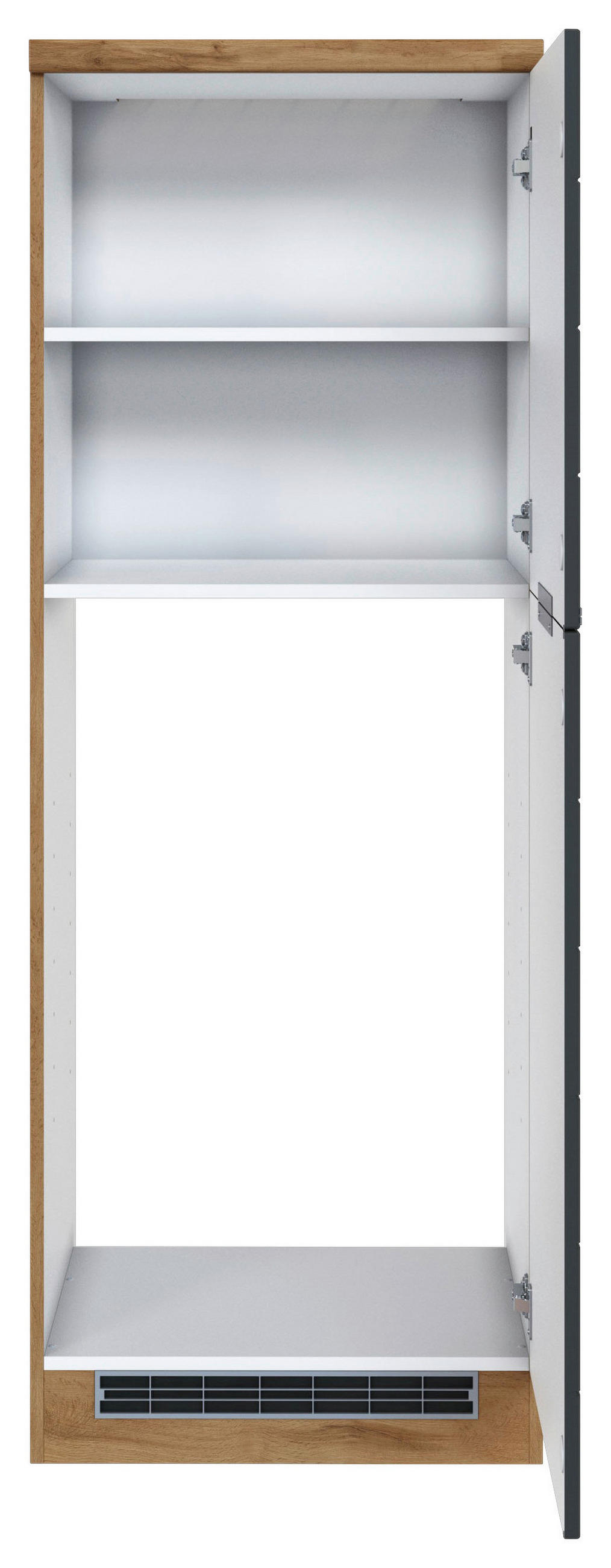 GERÄTEUMBAUSCHRANK 60/166/60 cm  in Grau, Eiche Wotan  - Eiche Wotan/Grau, Design, Holzwerkstoff/Metall (60/166/60cm) - Held