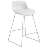 BARHOCKER Lederlook Weiß  - Weiß, Design, Kunststoff/Textil (50/84/49cm) - P & B