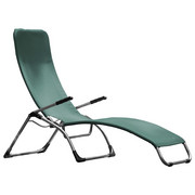 BÄDERLIEGE Aluminium Grün, Alufarben - Alufarben/Grün, Design, Textil/Metall (63/107/142cm) - Jan Kurtz