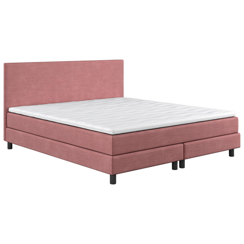 Thumbnail - Mid.you Boxbett, Rosa, Textil, Buche, H3, Höhe ca. 20 cm, 140x200 cm, Fsc, gepolstertes Kopfteil, Stoffauswahl, Topper d...