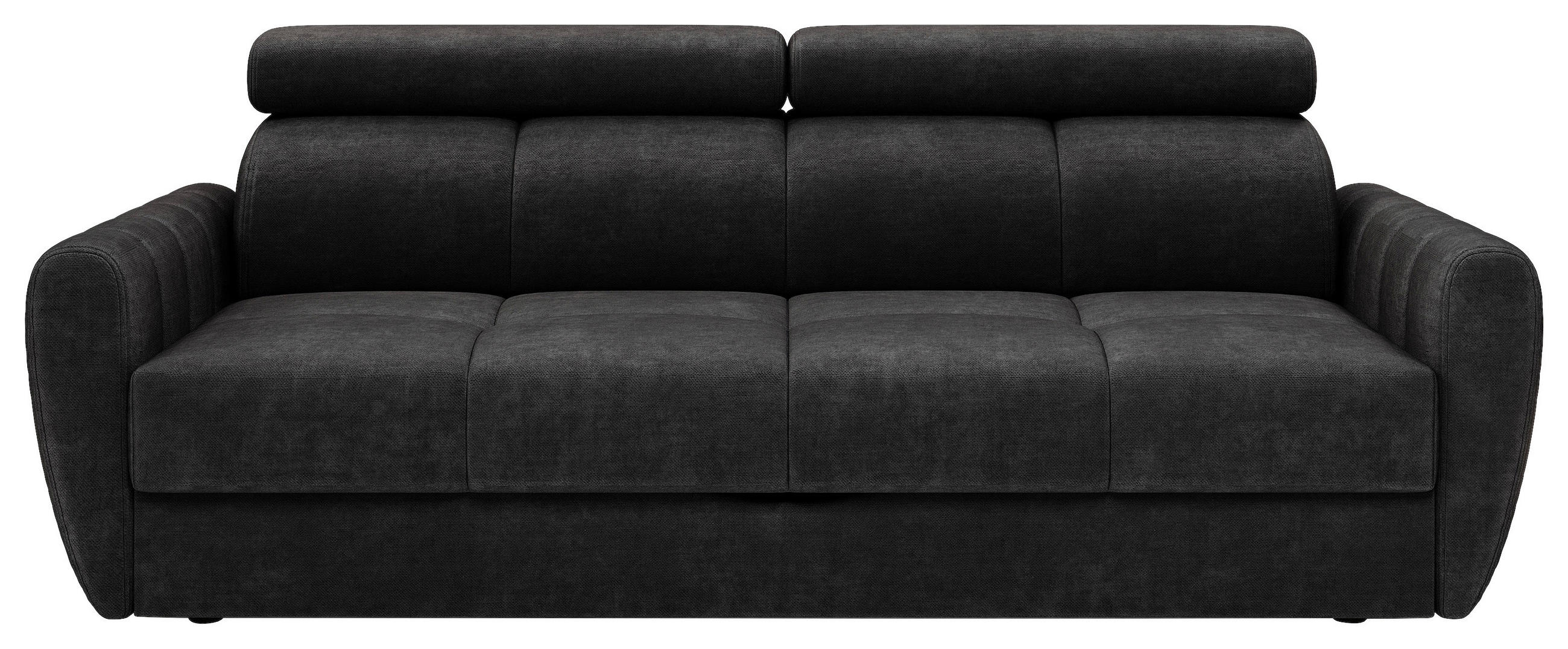 SCHLAFSOFA Flachgewebe Anthrazit  - Anthrazit/Schwarz, KONVENTIONELL, Textil/Metall (227/86-100/99cm) - Milino