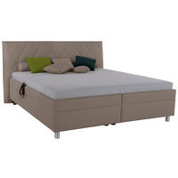 POLSTERBETT Matratze, Lattenrost, Bettkasten Cappuccino 200/200 cm  - Birkefarben/Silberfarben, KONVENTIONELL, Holz/Textil (200/200cm) - Esposa