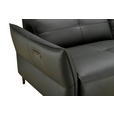 2-SITZER-SOFA  in Echtleder Schwarz   - Schwarz, Design, Leder/Metall (191/98/101cm) - Novel