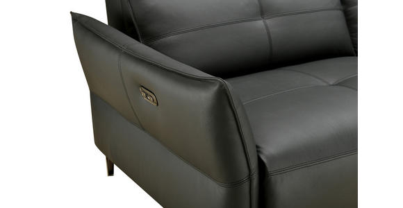 2-SITZER-SOFA  in Echtleder Schwarz   - Schwarz, Design, Leder/Metall (191/98/101cm) - Novel