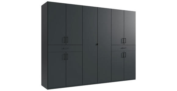 DREHTÜRENSCHRANK  in Graphitfarben  - Schwarz/Graphitfarben, KONVENTIONELL, Holzwerkstoff/Kunststoff (270/208/58cm) - Carryhome
