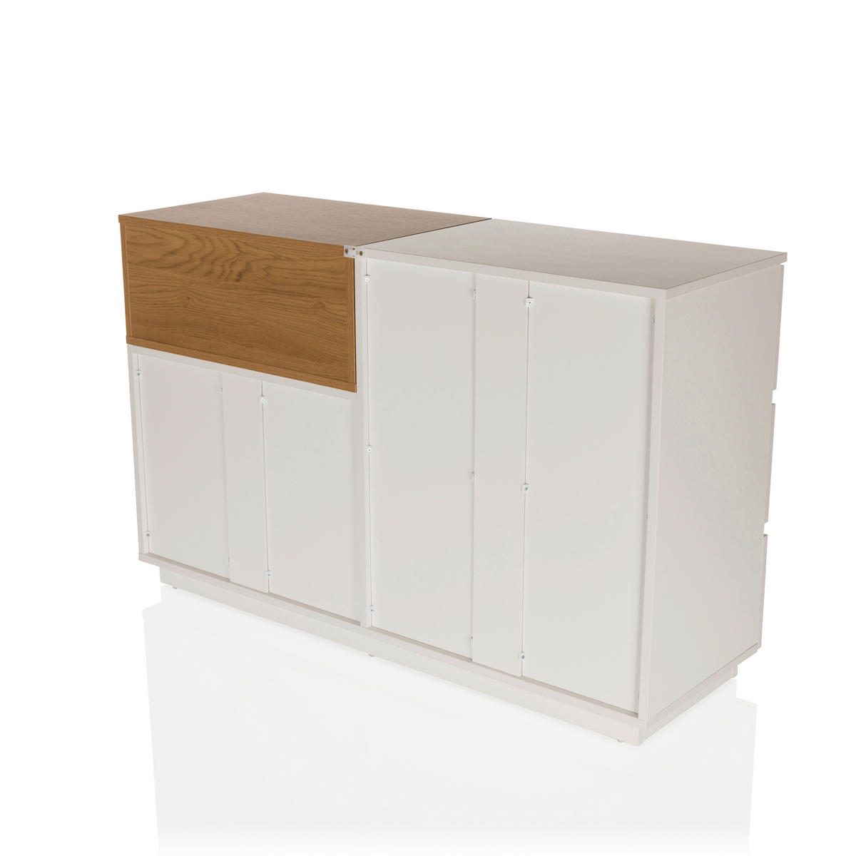 SIDEBOARD  in 120/76/40 cm  - Eichefarben/Weiß, MODERN, Holzwerkstoff (120/76/40cm) - MID.YOU