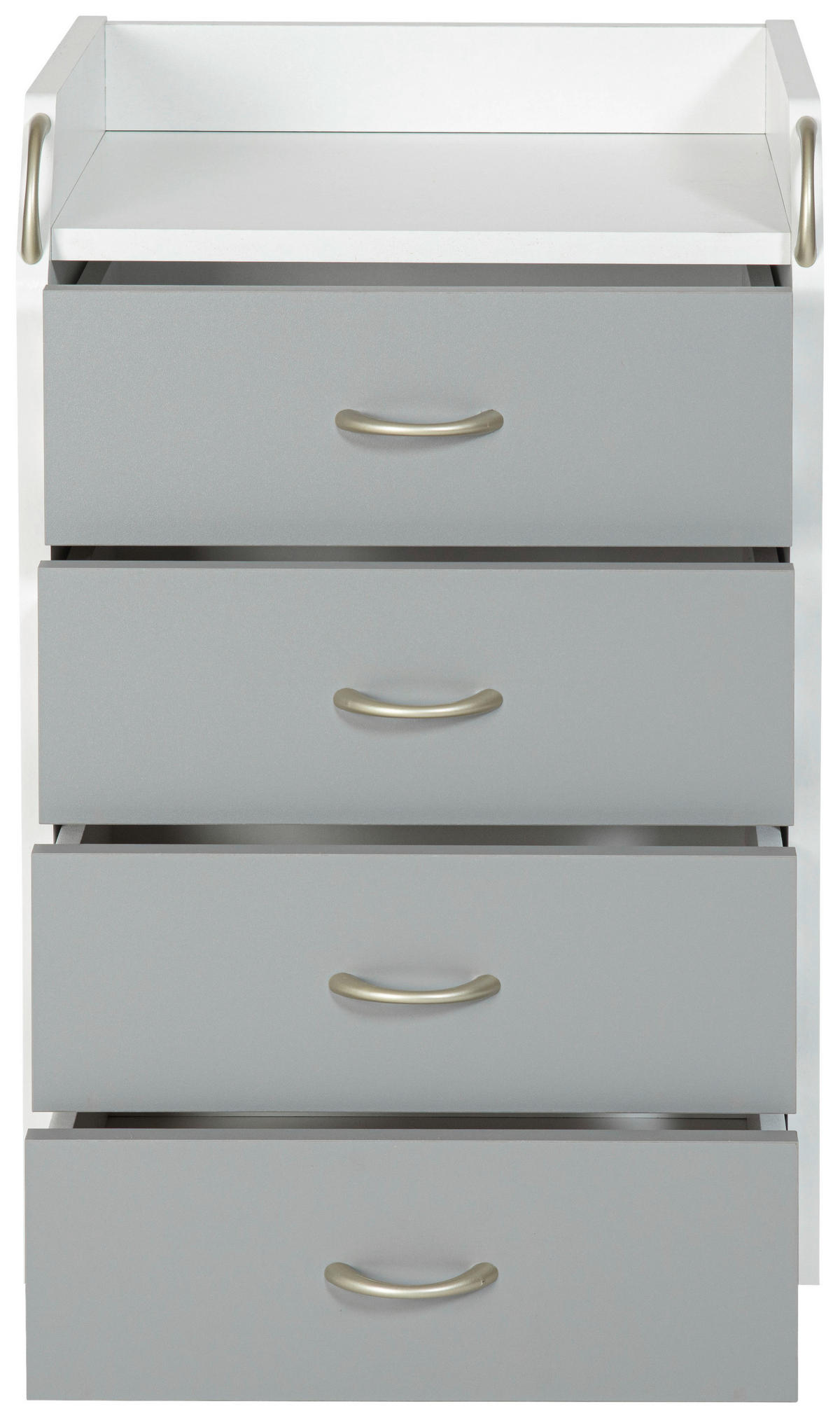 KONTAJNER NA KOLIESKACH, 40/65/36 cm - sivá/biela, Konventionell, kompozitné drevo/plast (40/65/36cm) - MID.YOU