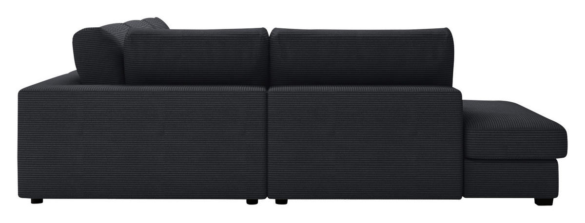 ECKSOFA Schwarz Cord  - Schwarz, KONVENTIONELL, Kunststoff/Textil (250/314cm) - Carryhome