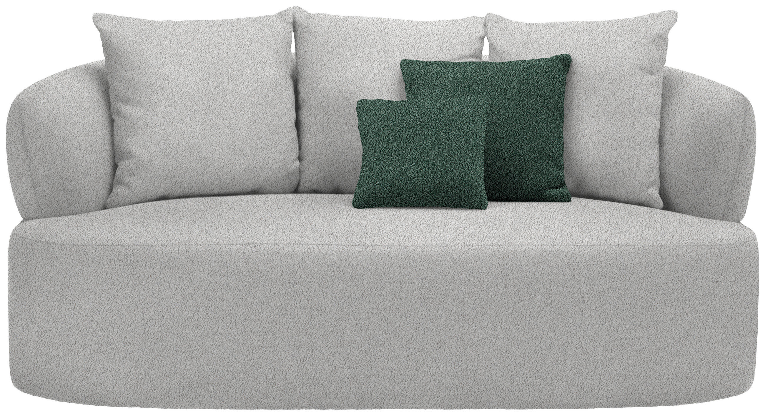 2-SITZER-SOFA in Plüsch Grau  - Dunkelgrün/Schwarz, MODERN, Kunststoff/Textil (177/86/105cm) - Hom`in