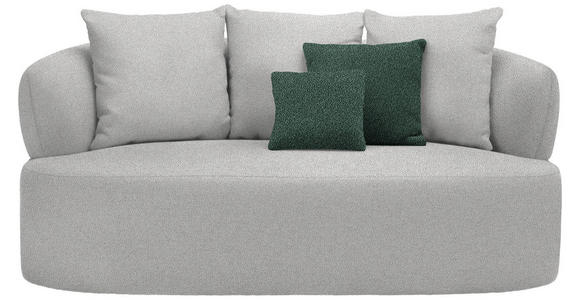 2-SITZER-SOFA in Plüsch Grau  - Dunkelgrün/Schwarz, MODERN, Kunststoff/Textil (177/86/105cm) - Hom`in