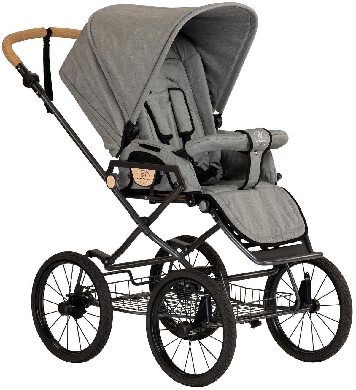 KINDERWAGEN Ida  - Anthrazit/Grau, Basics, Textil/Metall (83/62/44cm) - Naturkind