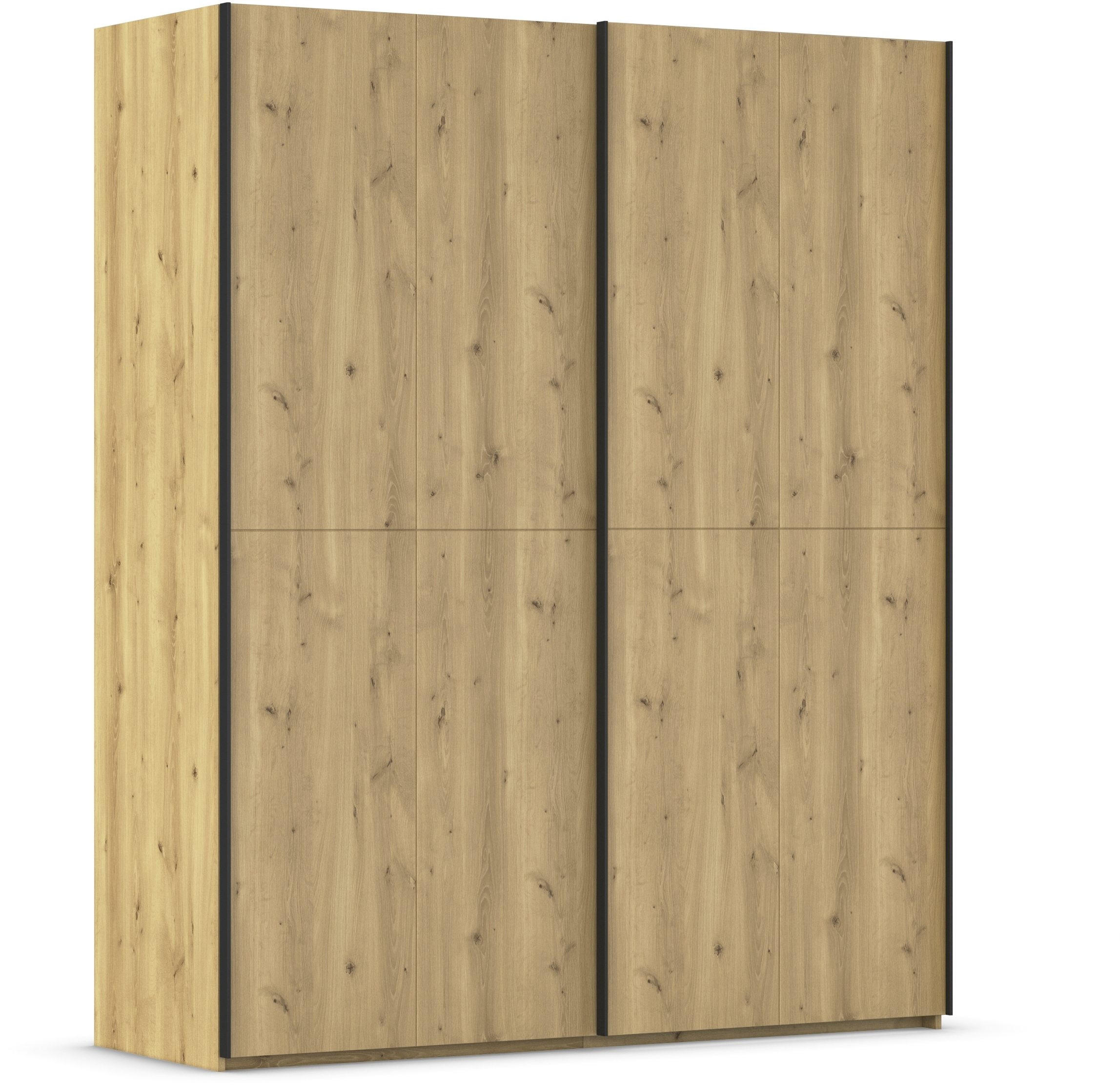 SCHWEBETÜRENSCHRANK 180/223/68 cm 2-türig Eichefarben  - Eichefarben/Schwarz, Design, Holz/Holzwerkstoff (180/223/68cm) - Novel