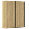 SCHWEBETÜRENSCHRANK 180/223/68 cm 2-türig Eichefarben  - Eichefarben/Schwarz, Design, Holz/Holzwerkstoff (180/223/68cm) - Novel