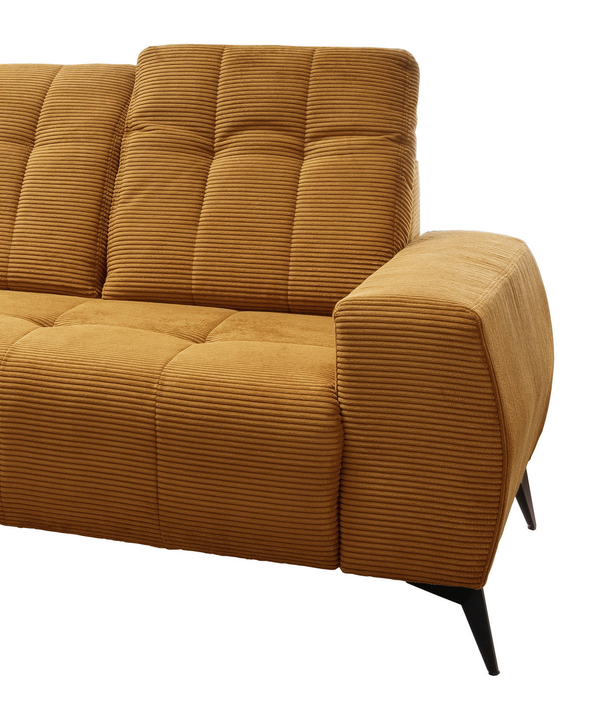 ECKSOFA in Cord Goldfarben  - Goldfarben/Schwarz, Modern, Textil/Metall (180/258cm) - Livetastic