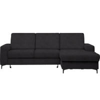 ECKSOFA in Velours Anthrazit  - Anthrazit/Schwarz, Konventionell, Textil/Metall (247/167cm) - Stylife