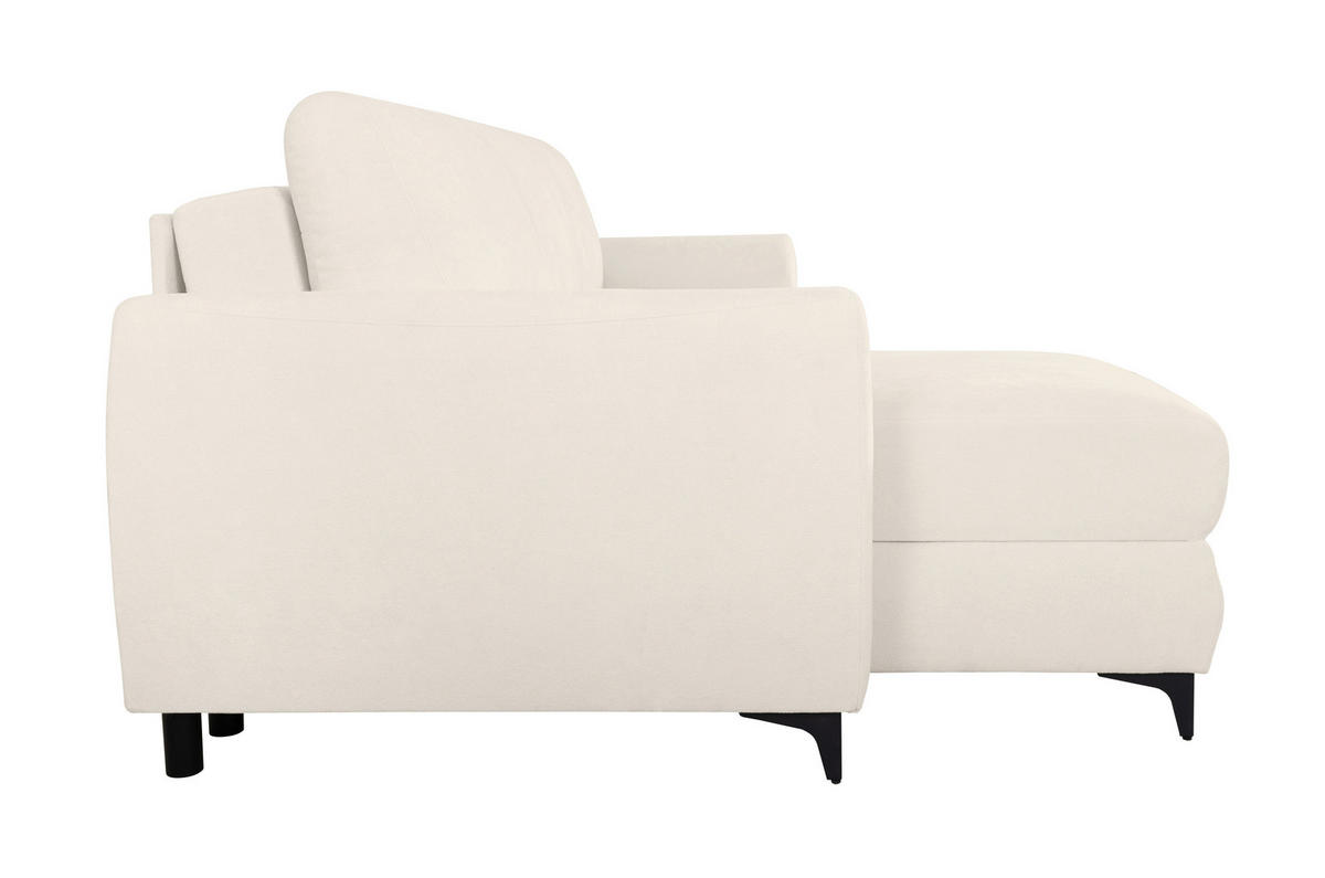 ECKSOFA Moli Creme Bouclé  - Creme/Schwarz, Design, Textil/Metall (236/148cm) - MID.YOU