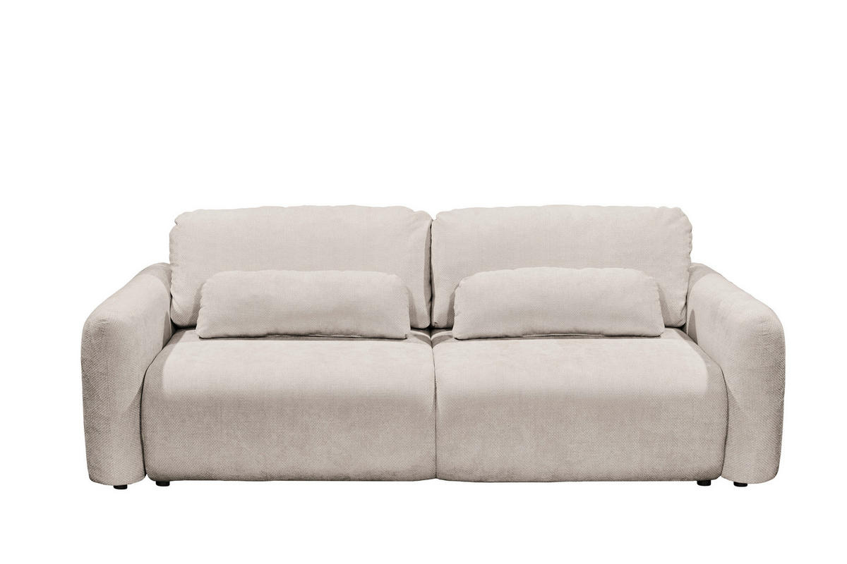 SCHLAFSOFA Webstoff Beige  - Beige/Schwarz, Modern, Kunststoff/Textil (240/89/122cm) - MID.YOU