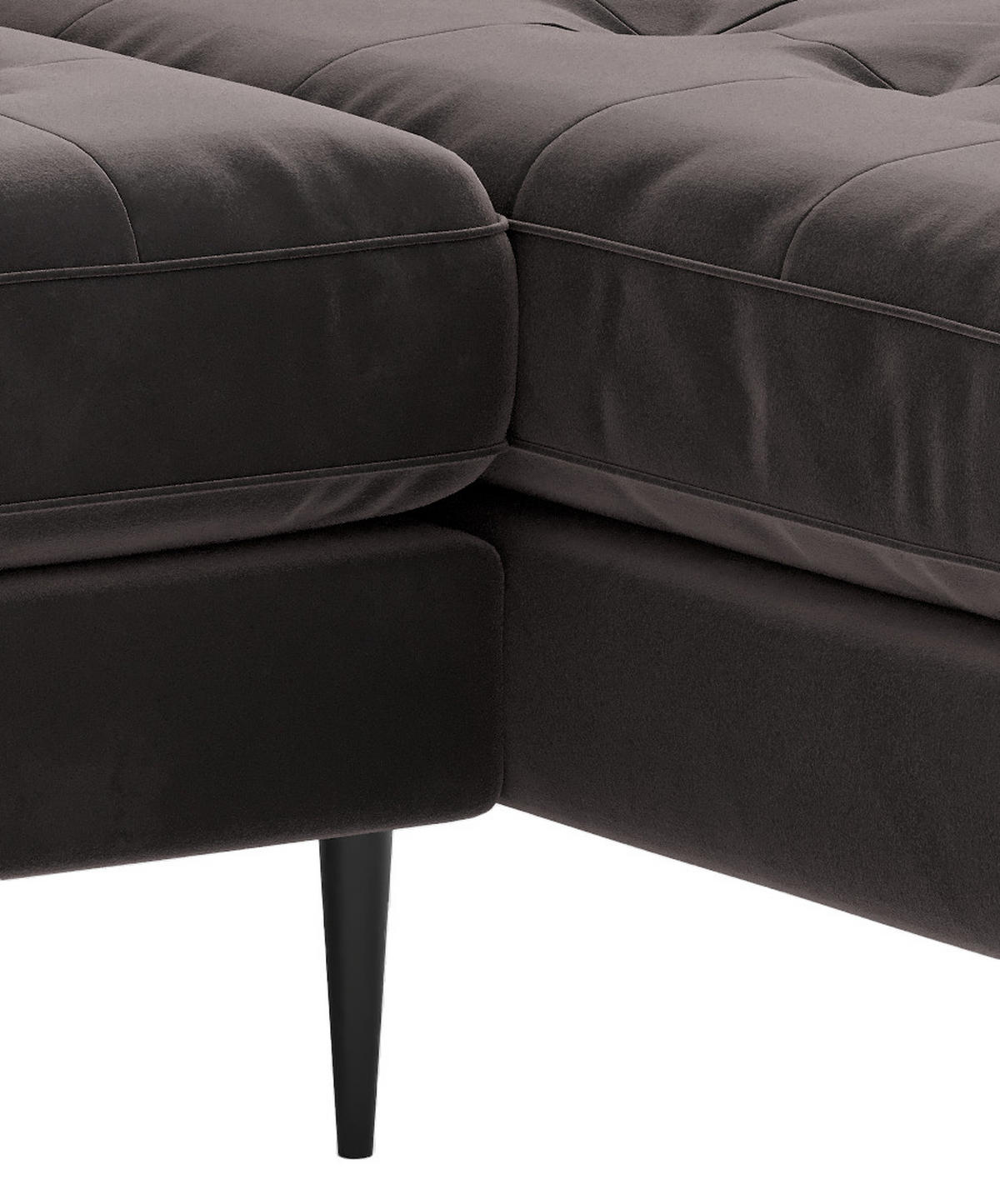 ECKSOFA in Flachgewebe Anthrazit  - Edelstahlfarben/Anthrazit, Design, Textil/Metall (205/259cm) - Livetastic