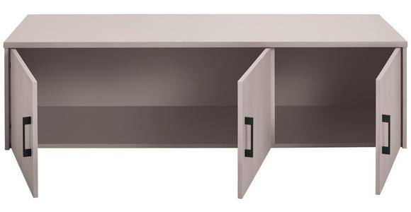 AUFSATZSCHRANK 157/43/54 cm   - Kaschmir/Schwarz, Basics, Holzwerkstoff/Metall (157/43/54cm) - Xora