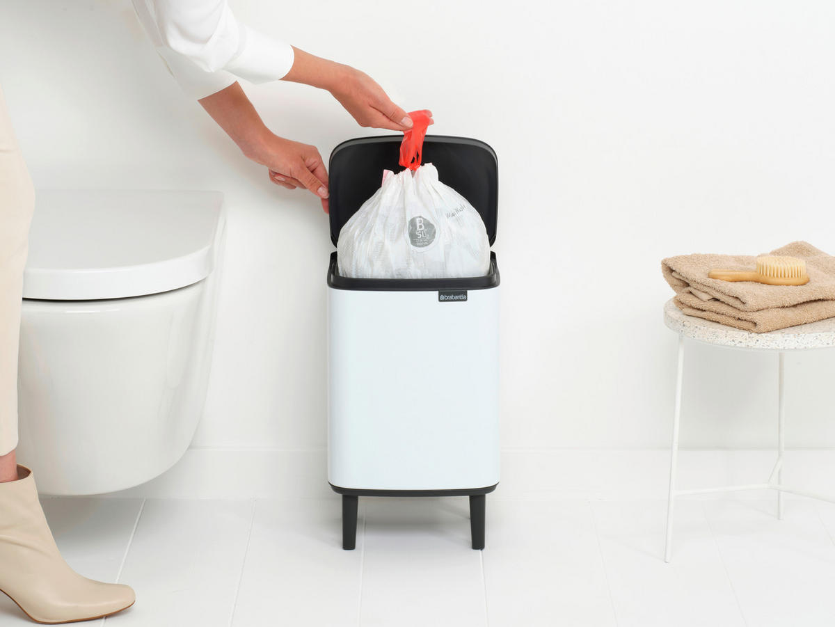 SZEMETESVÖDÖR 7 l  - fekete/fehér, Design, műanyag/fém (7Ll) - Brabantia