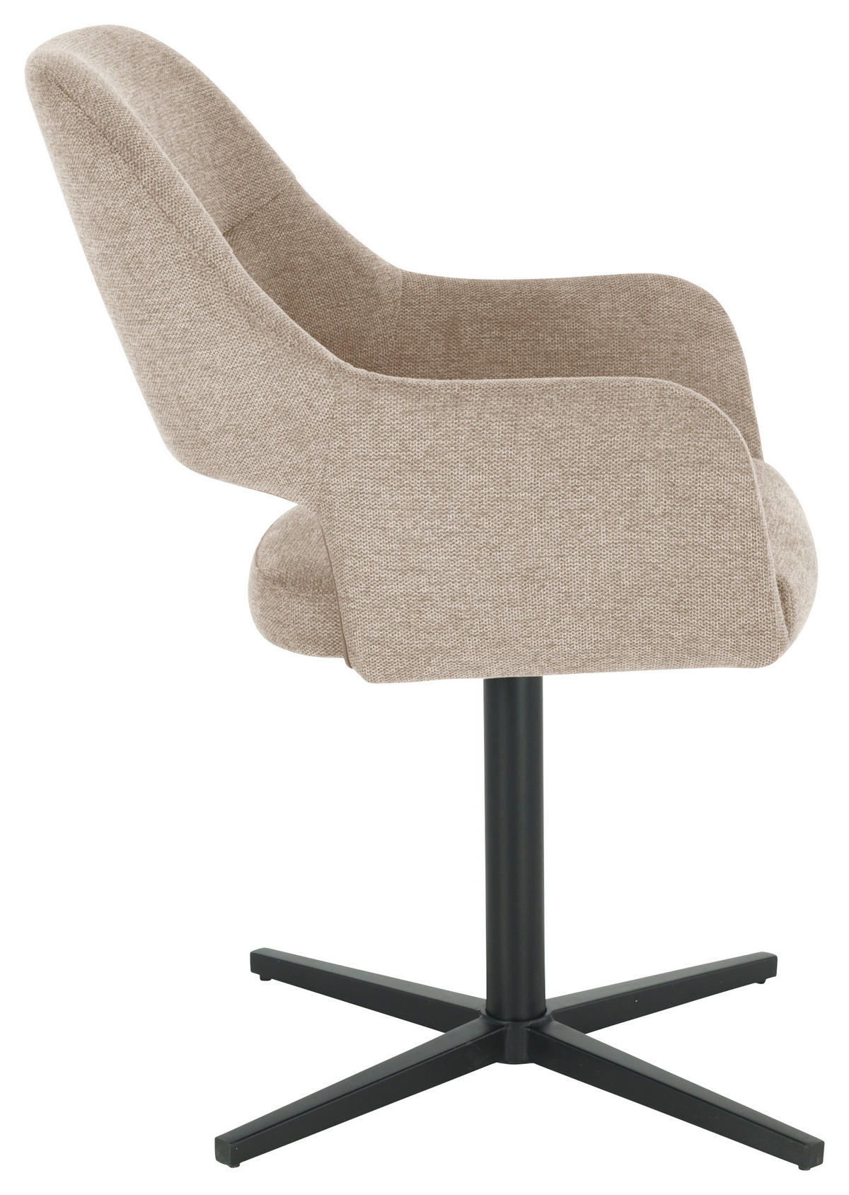 ARMLEHNSTUHL  in Eisen Leinenoptik  - Taupe/Schwarz, MODERN, Holz/Textil (56/86/63cm) - MID.YOU