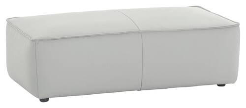 HOCKER Echtleder Grau  - Schwarz/Grau, MODERN, Leder/Kunststoff (120/39/60cm) - Chilliano