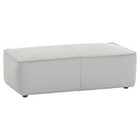 HOCKER Echtleder Grau  - Schwarz/Grau, MODERN, Leder/Kunststoff (120/39/60cm) - Chilliano