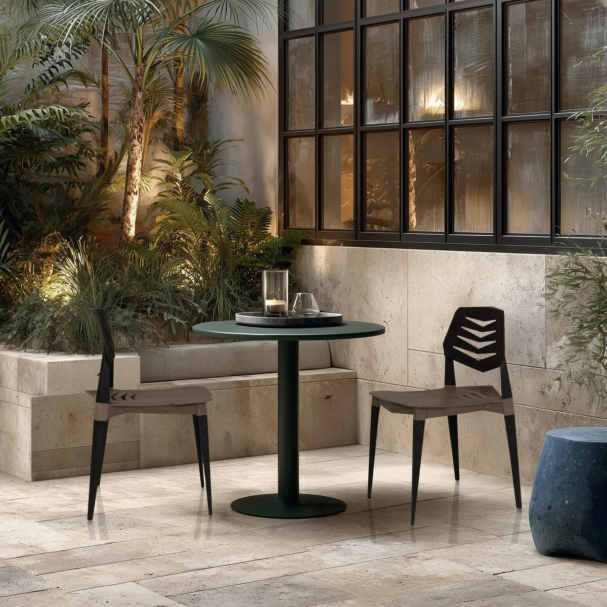 GARTENSTUHL Braun, Schwarz  - Schwarz/Braun, MODERN, Kunststoff (48/82/53cm) - MID.YOU