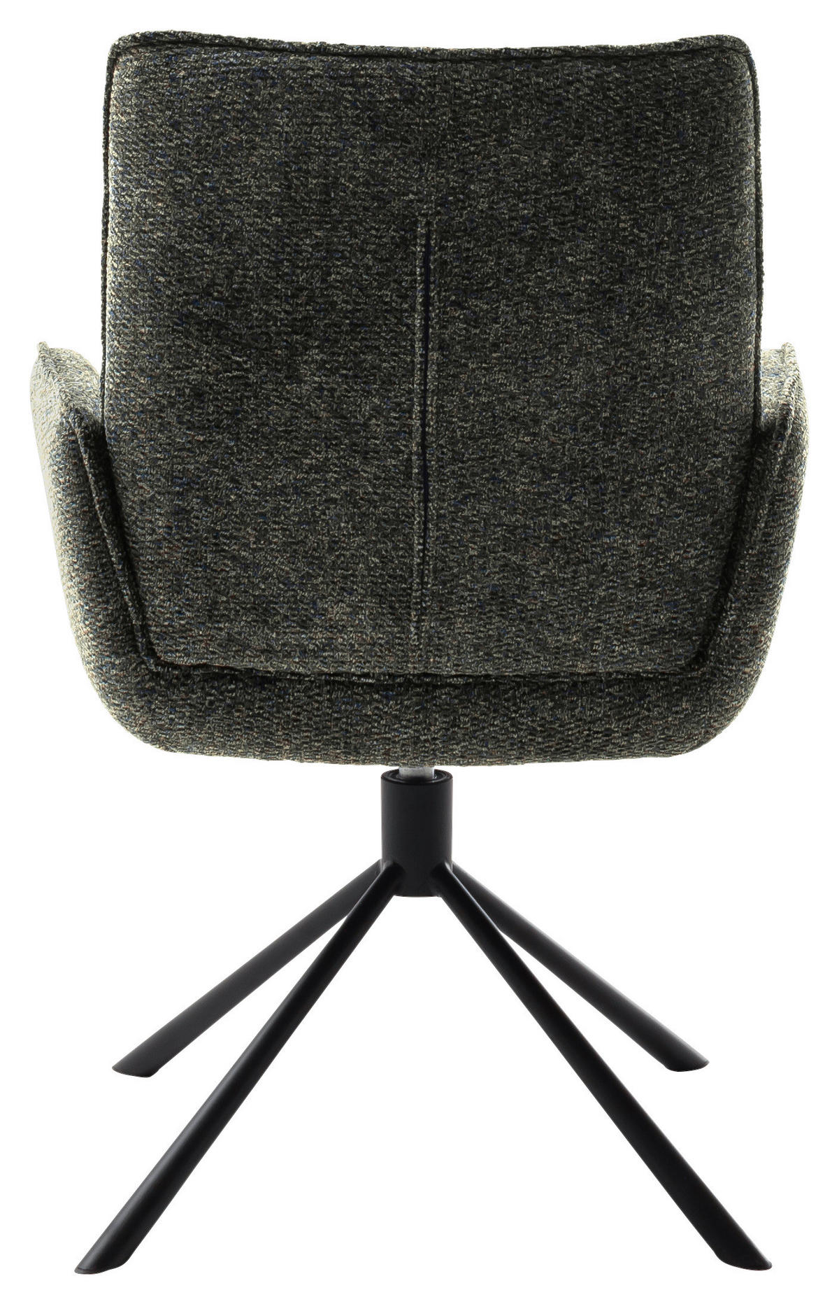 ARMLEHNSTUHL  Sitzfläche 360° drehbar, automatische Rückholfunktion Webstoff  Schwarz, Olivgrün  - Schwarz/Olivgrün, Design, Textil/Metall (62/92/65cm) - Novel