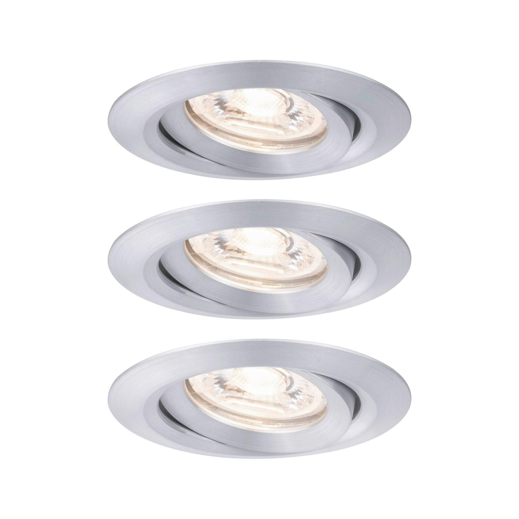 LED-EINBAUSPOT SET 6,6 cm  - Alufarben, Design, Metall (6,6cm) - Paulmann