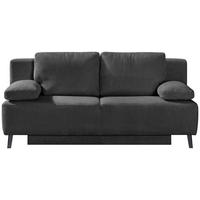 SCHLAFSOFA in Cord Grau  - Schwarz/Grau, MODERN, Textil/Metall (197/92/88cm) - Venda