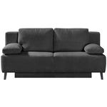 SCHLAFSOFA in Cord Grau  - Schwarz/Grau, MODERN, Textil/Metall (197/92/88cm) - Venda