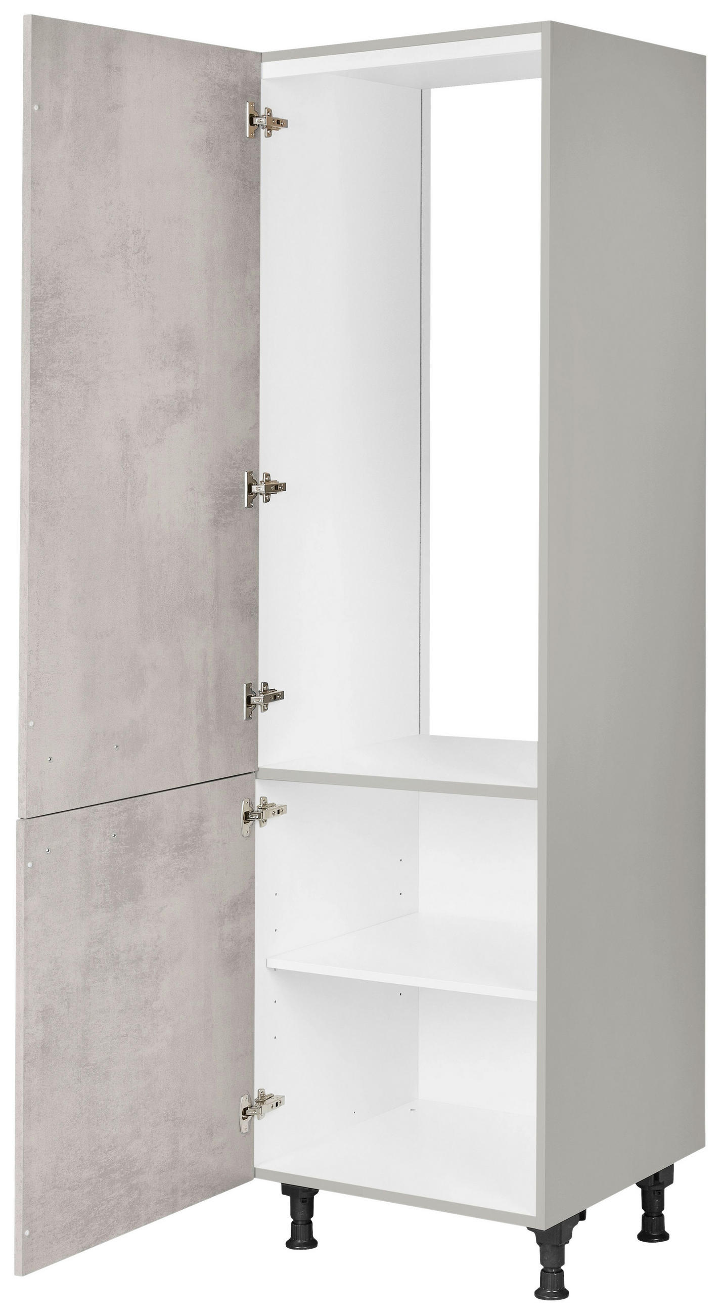GERÄTEUMBAUSCHRANK 60/216,6/58 cm in Hellgrau - Edelstahlfarben/Hellgrau, MODERN, Holzwerkstoff/Metall (60/216,6/58cm) - Nobilia