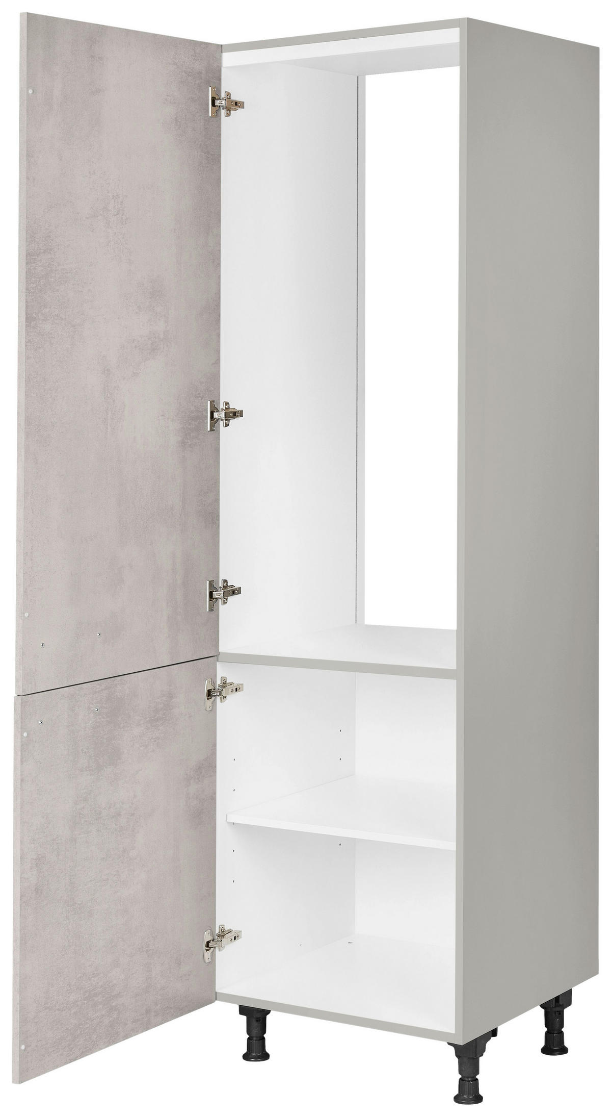 GERÄTEUMBAUSCHRANK 60/216,6/58 cm  in Hellgrau  - Edelstahlfarben/Hellgrau, MODERN, Holzwerkstoff/Metall (60/216,6/58cm) - Nobilia
