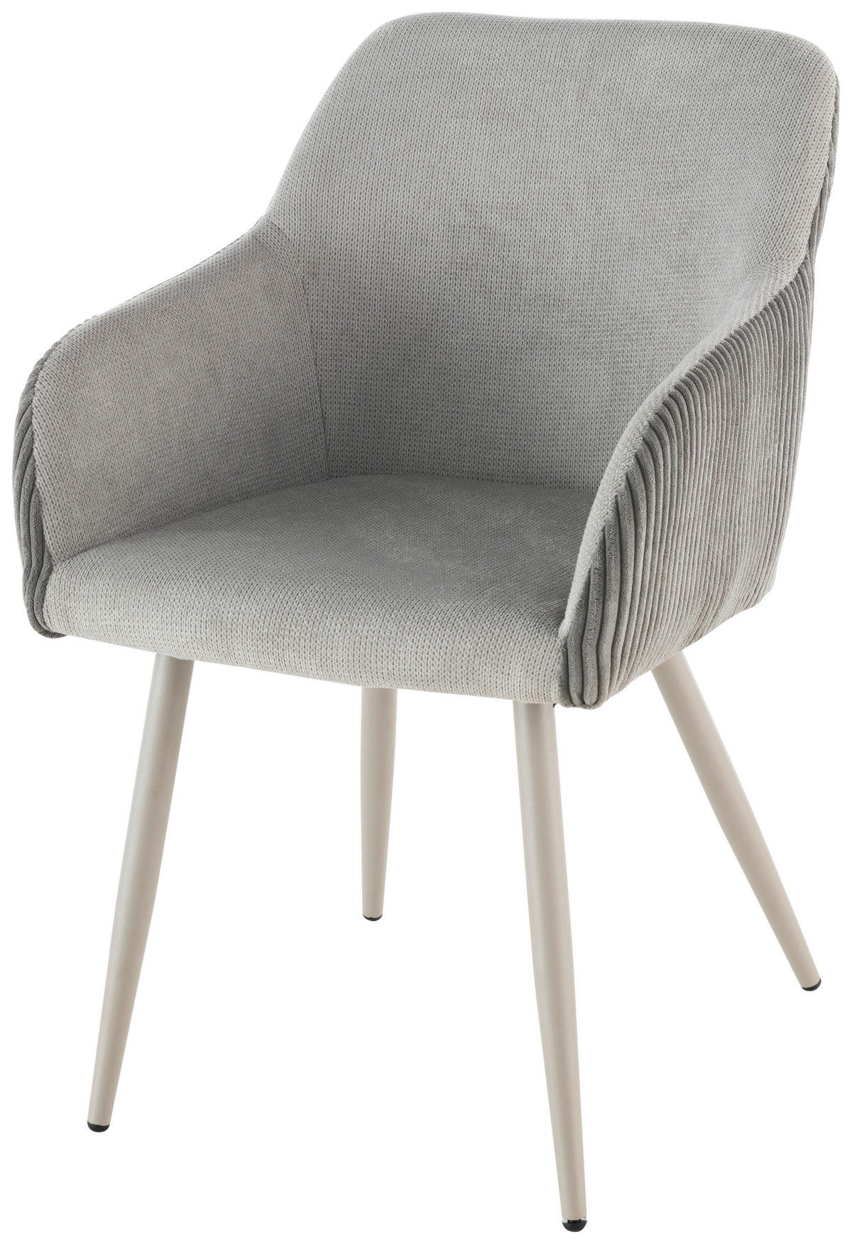 ARMLEHNSTUHL  in Eisen Leinenoptik, Cord  - Beige/Grau, LIFESTYLE, Holz/Textil (54/84/60cm) - Livetastic