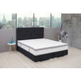 BOXSPRINGBETT 180/200 cm  in Dunkelblau  - Chromfarben/Dunkelblau, KONVENTIONELL, Kunststoff/Textil (180/200cm) - Carryhome
