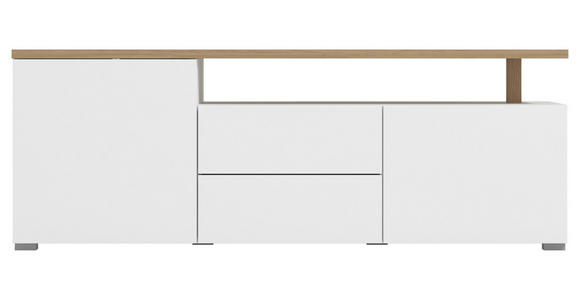 LOWBOARD in 154/55,5/40 cm - Weiß/Eiche Artisan, Basics, Holzwerkstoff/Kunststoff (154/55,5/40cm) - Carryhome