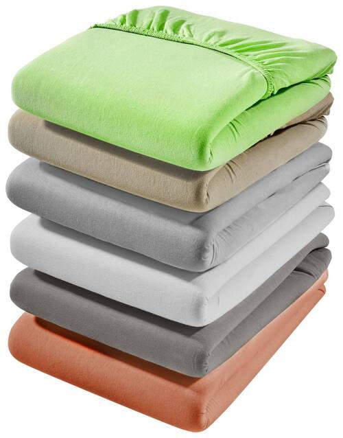 SPANNBETTTUCH FLORENTANO Jersey  - Platinfarben, Basics, Textil (180/200cm) - Bio:Vio
