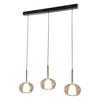 PENDELLEUCHTE Edolo 87/22/200 cm   - Goldbraun/Schwarz, Design, Glas/Metall (87/22/200cm) - Fabas Luce