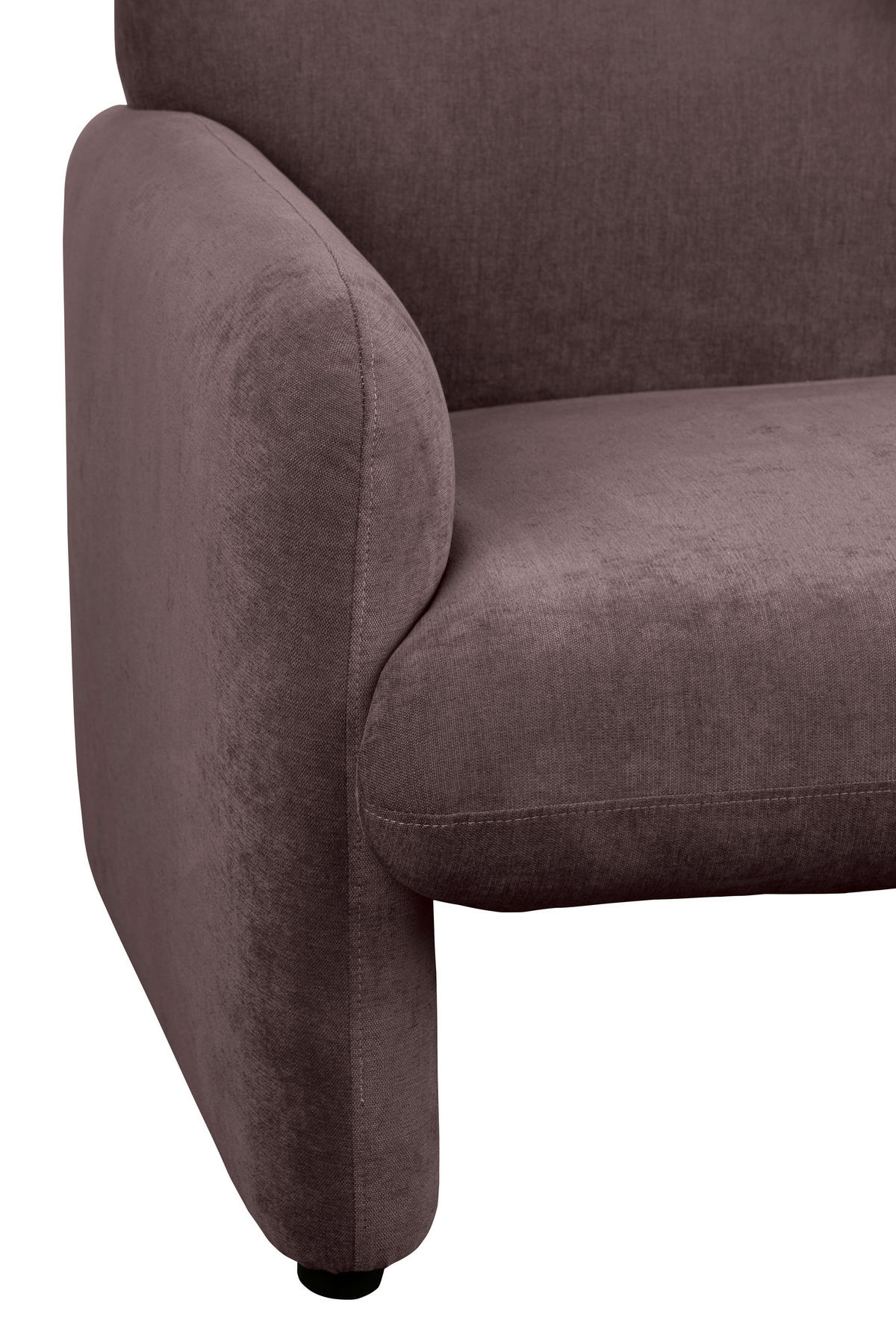 2-SITZER-SOFA MILA Samt Dunkelrot  - Schwarz/Dunkelrot, Design, Kunststoff/Textil (148/83/76cm) - MID.YOU