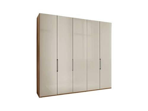 FALTTÜRENSCHRANK in Champagner, Eiche Bianco  - Schieferfarben/Eiche Bianco, Konventionell, Glas/Holzwerkstoff (250/216/58cm) - Dieter Knoll