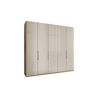 FALTTÜRENSCHRANK in Champagner, Eiche Bianco  - Schieferfarben/Eiche Bianco, Konventionell, Glas/Holzwerkstoff (250/216/58cm) - Dieter Knoll