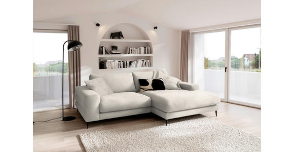 ECKSOFA  in Flachgewebe Naturfarben  253/177 cm  - Schwarz/Naturfarben, Design, Textil/Metall (253/177cm) - Dieter Knoll