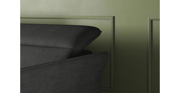 ECKSOFA Anthrazit Flachgewebe Rücken echt, Kopfteilverstellung, Sitztiefenverstellung  - Anthrazit/Schwarz, KONVENTIONELL, Textil/Metall (175/272cm) - Carryhome