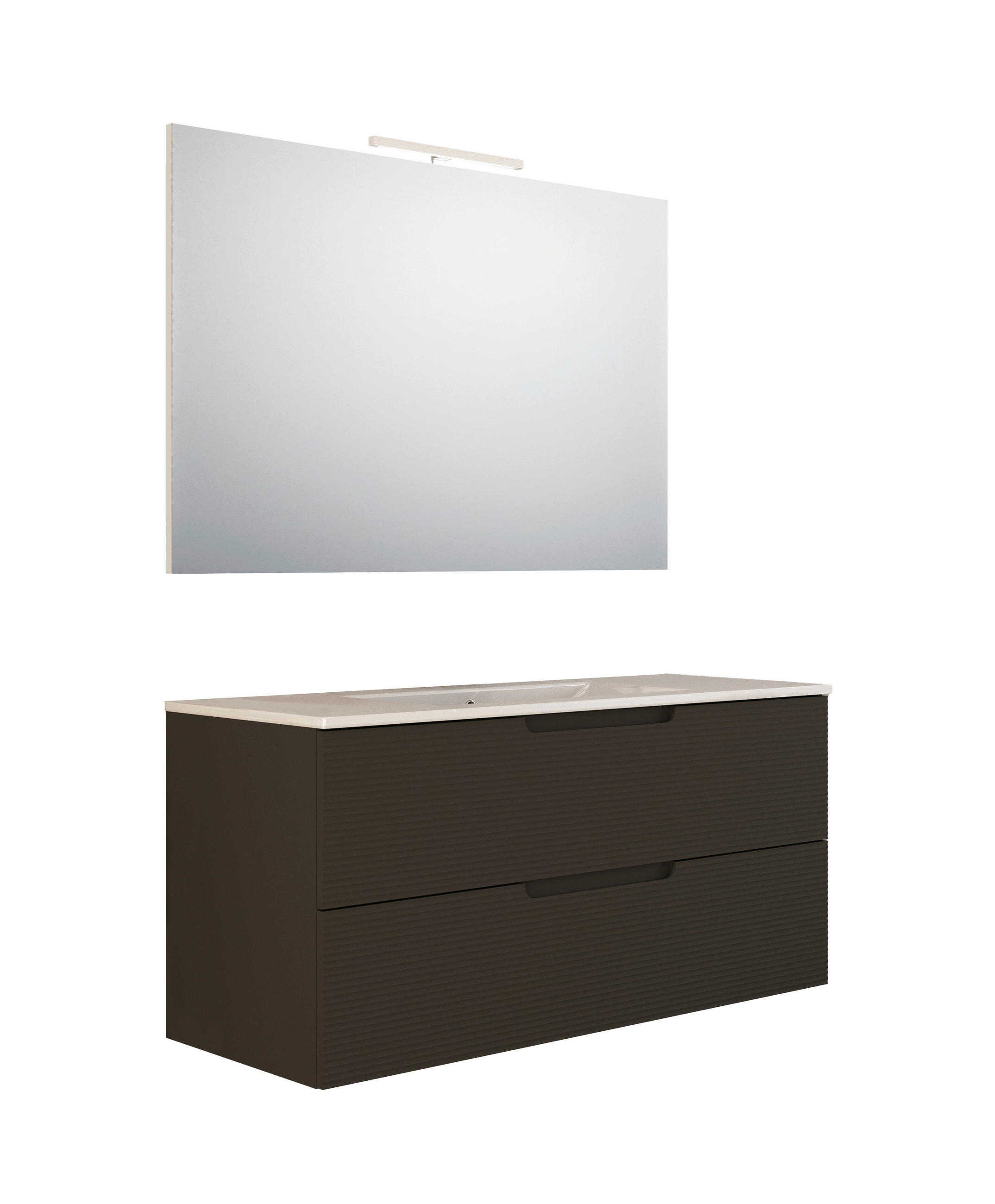 BADEZIMMER 3-teilig  in  - Weiß Hochglanz/Bronzefarben, Trend, Keramik/Holzwerkstoff (100/138/46cm) - Belluti